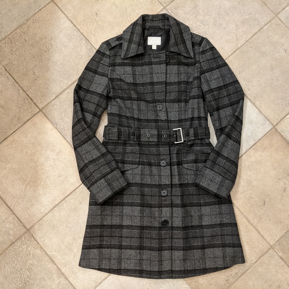 Converse Jackets & Blazers - Converse One Star Belted Plaid Trench Coat